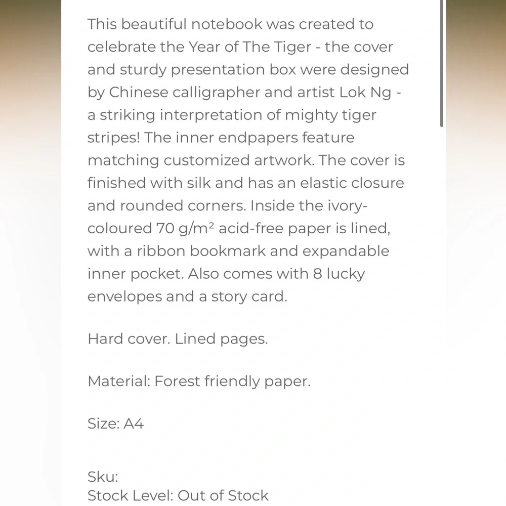 Moleskine Silk Year of Tiger Notebook, 8 lucky envelopes, Collectors Box. NWT - Picture 9 of 10